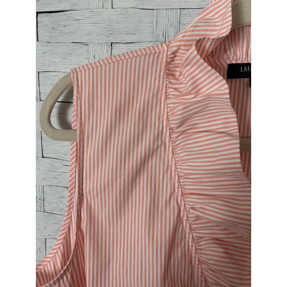 Lafayette 148 women’s dress shirt, sleeveless pockets, pinstripe quiet luxury - Picture 3 of 12